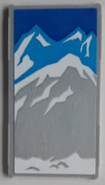 Glass for Window 1 x 4 x 6 with Blue Sky, Dark Azure and Light Bluish Gray Mountains Pattern (Sticker) - Set 60200