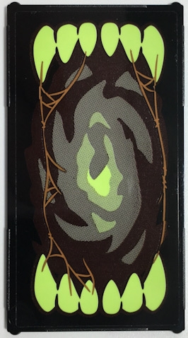 Glass for Window 1 x 4 x 6 with Open Mouth with Yellowish Green Sharp Teeth, Medium Nougat Cobwebs Pattern Model Left Side (Sticker) - Set 70425