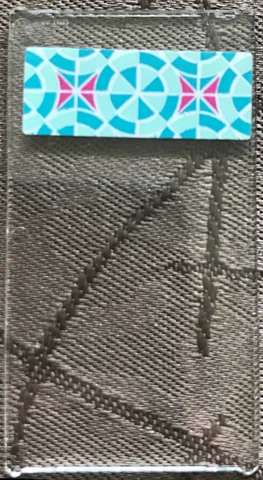 Glass for Window 1 x 4 x 6 with Dark Pink, Light Aqua and Medium Azure Mosaic Tiles Pattern (Sticker) - Set 41347