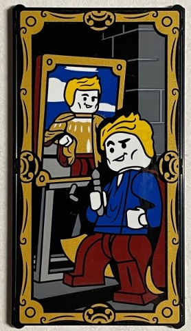 Glass for Window 1 x 4 x 6 with Gilderoy Lockhart with Self Portrait Painting and Gold Edges Pattern (Sticker) - Set 76389