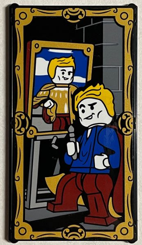 Glass for Window 1 x 4 x 6 with Gilderoy Lockhart with Self Portrait Painting and Gold Edges Pattern (Sticker) - Set 76389
