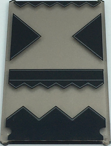 Glass for Window 1 x 4 x 6 with Black Triangles and Geometric Designs with Gray Lines Pattern