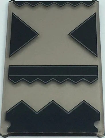 Glass for Window 1 x 4 x 6 with Black Triangles and Geometric Designs with Gray Lines Pattern