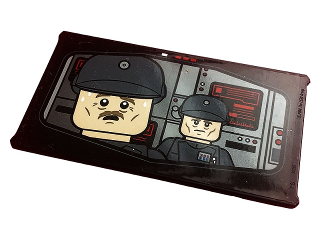 Glass for Window 1 x 4 x 6 with Monitor Screen with SW Imperial Minifigures, Red and White Buttons Pattern (Sticker) - Set 75296