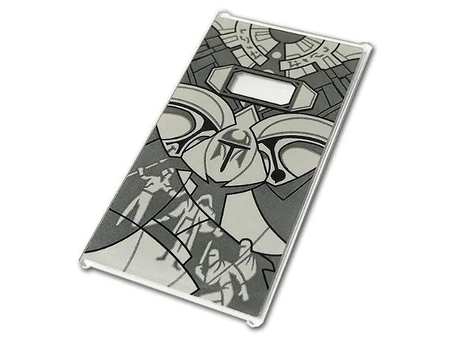 Glass for Window 1 x 4 x 6 with SW Mandalorian Vault with Window, Clone Helmets and Fighting Characters Pattern (Sticker) - Set 75310