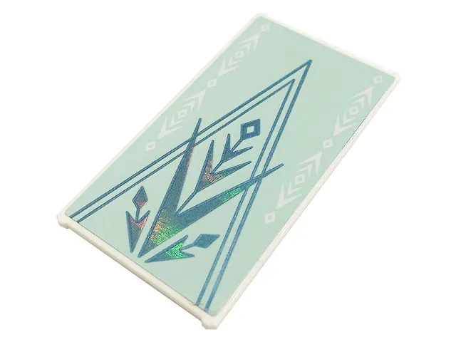 Glass for Window 1 x 4 x 6 with Metallic Light Blue Ice Crystals, Triangles, Shards and Diamonds Pattern (Sticker) - Set 43197