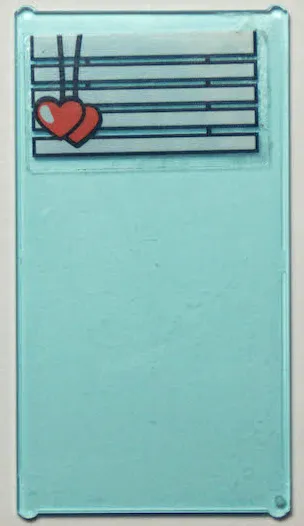 Glass for Window 1 x 4 x 6 with White Venetian Blinds, Straight with Coral Hearts Drawstring Pattern (Sticker) - Set 41394