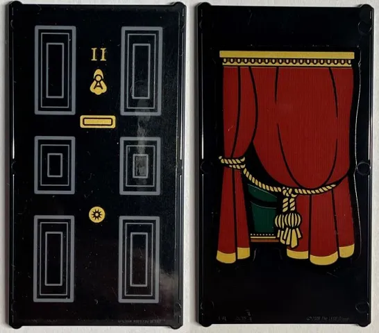 Glass for Window 1 x 4 x 6 Gold Number 11, Knocker, Letterbox and Dark Bluish Gray Panels / Red Curtain Pattern (Stickers) - Set 76408