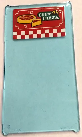 Glass for Window 1 x 4 x 6 with 'CITY PIZZA', Numbers 2 and 12, Pizza Slice and Red and White Checkered Pattern (Sticker) - Set 60132