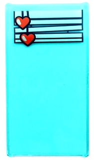 Glass for Window 1 x 4 x 6 with White Venetian Blinds, Crooked with Coral Hearts Drawstring Pattern (Sticker) - Set 41394