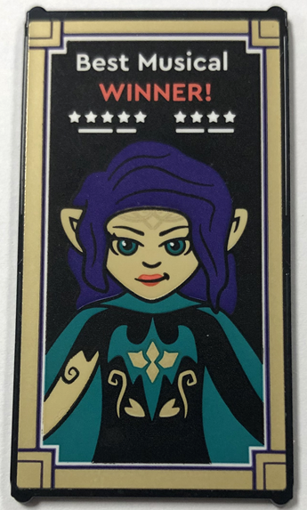 Glass for Window 1 x 4 x 6 with Theater Poster with 'Best Musical WINNER!', Stars, Elves Minifigure and Gold Frame Pattern (Sticker) - Set 41714