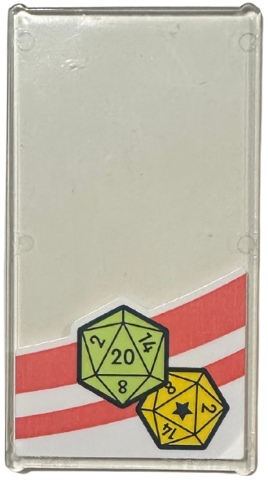 Glass for Window 1 x 4 x 6 with Coral Stripes and Yellow and Yellowish Green Multisided Dice Pattern (Sticker) - Set 42674