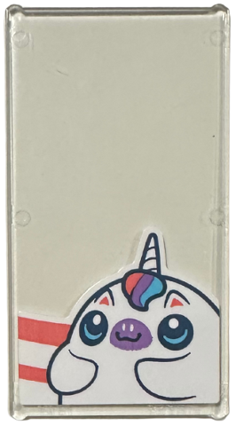 Glass for Window 1 x 4 x 6 with Coral Stripes and White Unicorn Pattern (Sticker) - Set 42674