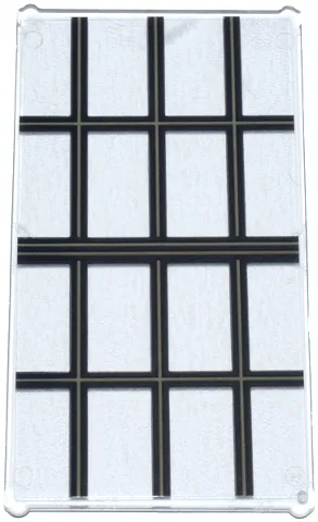 Glass for Window 1 x 4 x 6 with Black and Dark Tan Window Frame with 16 Panes Pattern (Sticker) - Set 76471