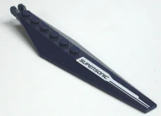 Hinge Plate 3 x 12 with Angled Side Extensions and Tapered Ends with 'SUPERSONIC' on White Background Pattern (Sticker) - Set 8103