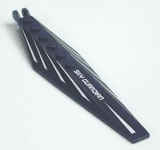 Hinge Plate 3 x 12 with Angled Side Extensions and Tapered Ends with 'SKY GUARDIAN' and White Lines Pattern (Stickers) - Set 8103