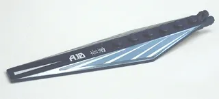 Hinge Plate 3 x 12 with Angled Side Extensions and Tapered Ends with 'A.10', White Lines and Asian Characters Pattern (Stickers) - Set 8103