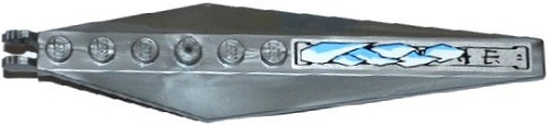 Hinge Plate 3 x 12 with Angled Side Extensions and Tapered Ends with Ice and Asian Characters Pattern Model Right Side (Sticker) - Set 70748