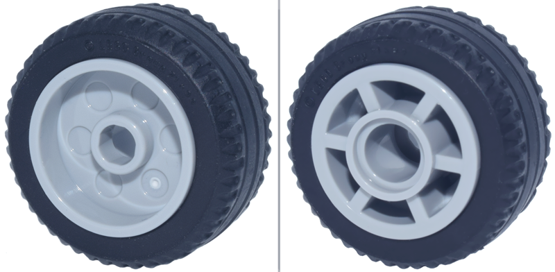 Wheel 14mm D. x 11mm with Center Groove, Fake Bolts, 6 Spokes and Flange with Black Tire 21 X 9.9 (5807 / 11209)