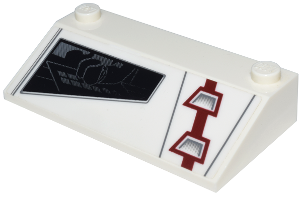 Slope 33 3 x 6 without Inner Walls with ARC-170 Starfighter Pattern Model Left Side (Sticker) - Set 8088