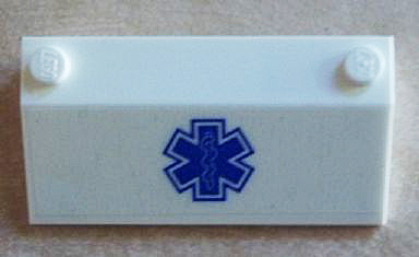 Slope 33 3 x 6 without Inner Walls with Blue EMT Star of Life Pattern on Transparent Background (Sticker) - Set 60023