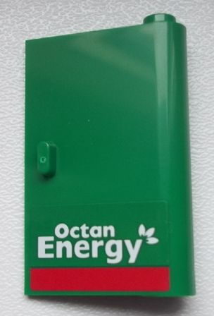 Door 1 x 3 x 4 Right - Open Between Top and Bottom Hinge with 'Octan Energy' Pattern (Sticker) - Set 60025