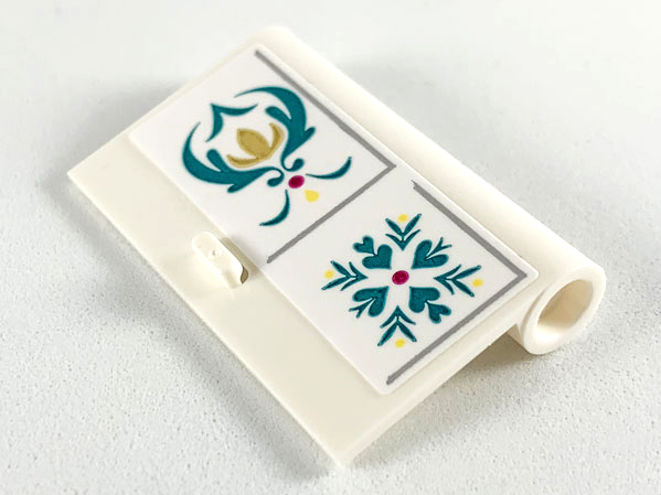 Door 1 x 3 x 4 Right - Open Between Top and Bottom Hinge with Ornate Arendelle Crest Flower Pattern (Sticker) - Set 41167