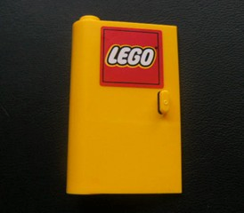 Door 1 x 3 x 4 Left - Open Between Top and Bottom Hinge with Lego Logo Pattern (Sticker) - Set 3221