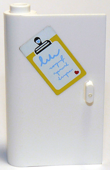 Door 1 x 3 x 4 Left - Open Between Top and Bottom Hinge with Clipboard Pattern (Sticker) - Set 3315
