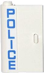 Door 1 x 3 x 4 Left - Open Between Top and Bottom Hinge with Blue 'POLICE' Vertical Pattern (Sticker) - Set 60044
