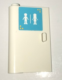 Door 1 x 3 x 4 Left - Open Between Top and Bottom Hinge with Male and Female Friends Silhouettes (Unisex Restroom) Pattern (Sticker) - Set 41109