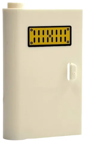 Door 1 x 3 x 4 Left - Open Between Top and Bottom Hinge with Gold Air Vent Pattern (Sticker) - Set 76451