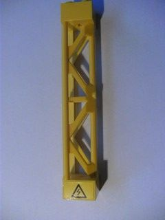 Support 2 x 2 x 10 Girder Triangular Vertical - Type 3 - 3 Posts, 2 Sections with Electricity Danger Sign Pattern Left (Sticker) - Set 7633