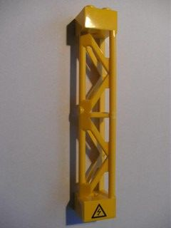 Support 2 x 2 x 10 Girder Triangular Vertical - Type 3 - 3 Posts, 2 Sections with Electricity Danger Sign Pattern Right (Sticker) - Set 7633