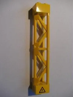 Support 2 x 2 x 10 Girder Triangular Vertical - Type 3 - 3 Posts, 2 Sections with Electricity Danger Sign Pattern Right (Sticker) - Set 7633