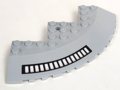Brick, Round Corner 10 x 10 with Slope 33 Edge, Axle Hole, Facet Cutout with Large Vent Pattern Model Right Side (Sticker) - Set 7678