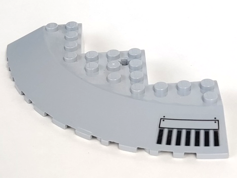 Brick, Round Corner 10 x 10 with Slope 33 Edge, Axle Hole, Facet Cutout with Small Vent Pattern Model Right Side (Sticker) - Set 7678
