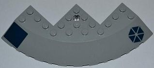 Brick, Round Corner 10 x 10 with Slope 33 Edge, Axle Hole, Facet Cutout with Separatist Logo and Dark Blue Square Pattern Left (Stickers) - Set 8018