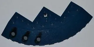 Brick, Round Corner 10 x 10 with Slope 33 Edge, Axle Hole, Facet Cutout with 3 Launch Tubes Pattern Model Left (Sticker) - Set 8018