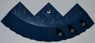 Brick, Round Corner 10 x 10 with Slope 33 Edge, Axle Hole, Facet Cutout with 3 Launch Tubes Pattern Model Right (Sticker) - Set 8018