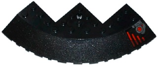 Brick, Round Corner 10 x 10 with Slope 33 Edge, Axle Hole, Facet Cutout with Oscilloscope and Red Light Bars Pattern Model Left (Sticker) - Set 76027