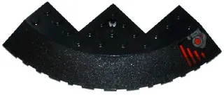 Brick, Round Corner 10 x 10 with Slope 33 Edge, Axle Hole, Facet Cutout with Oscilloscope and Red Light Bars Pattern Model Left (Sticker) - Set 76027