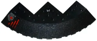 Brick, Round Corner 10 x 10 with Slope 33 Edge, Axle Hole, Facet Cutout with Oscilloscope and Red Light Bars Pattern Model Right (Sticker) - Set 76027