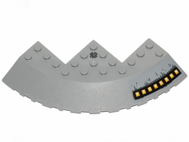 Brick, Round Corner 10 x 10 with Slope 33 Edge, Axle Hole, Facet Cutout with SW Outlet Nozzles Pattern Model Left Side (Sticker) - Set 75233