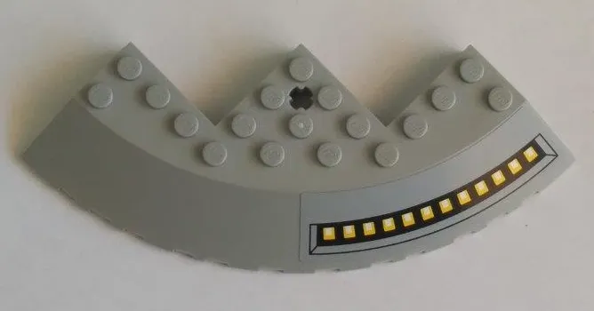 Brick, Round Corner 10 x 10 with Slope 33 Edge, Axle Hole, Facet Cutout with SW Outlet Nozzles Pattern Model Left Side (Sticker) - Set 75042