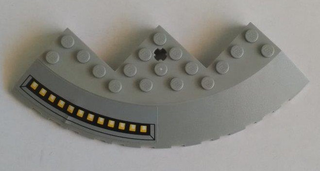 Brick, Round Corner 10 x 10 with Slope 33 Edge, Axle Hole, Facet Cutout with SW Outlet Nozzles Pattern Model Right Side (Sticker) - Set 75042