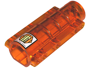 Cylinder 9 x 4 x 2 Tapered with Flat Bottom, Pin Holes with 'HIGH RISK AREA' and Captured Alien Pattern (Sticker) - Sets 7644 / 7647 / 7690 / 7692 / 7694 / 7697 / 7699