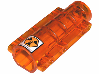 Cylinder 9 x 4 x 2 Tapered with Flat Bottom, Pin Holes with 'HIGH RISK AREA' and Hazard Symbol Pattern (Sticker) - Sets 7690 / 7692 / 7697 / 7699