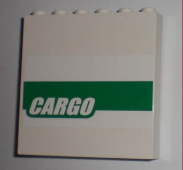 Panel 1 x 6 x 5 with White 'CARGO' on Green Stripe Pattern (Sticker) - Set 7733