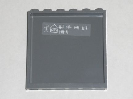 Panel 1 x 6 x 5 with Stick Figure, House, and Tally Marks on Inside Pattern (Sticker) - Set 7744